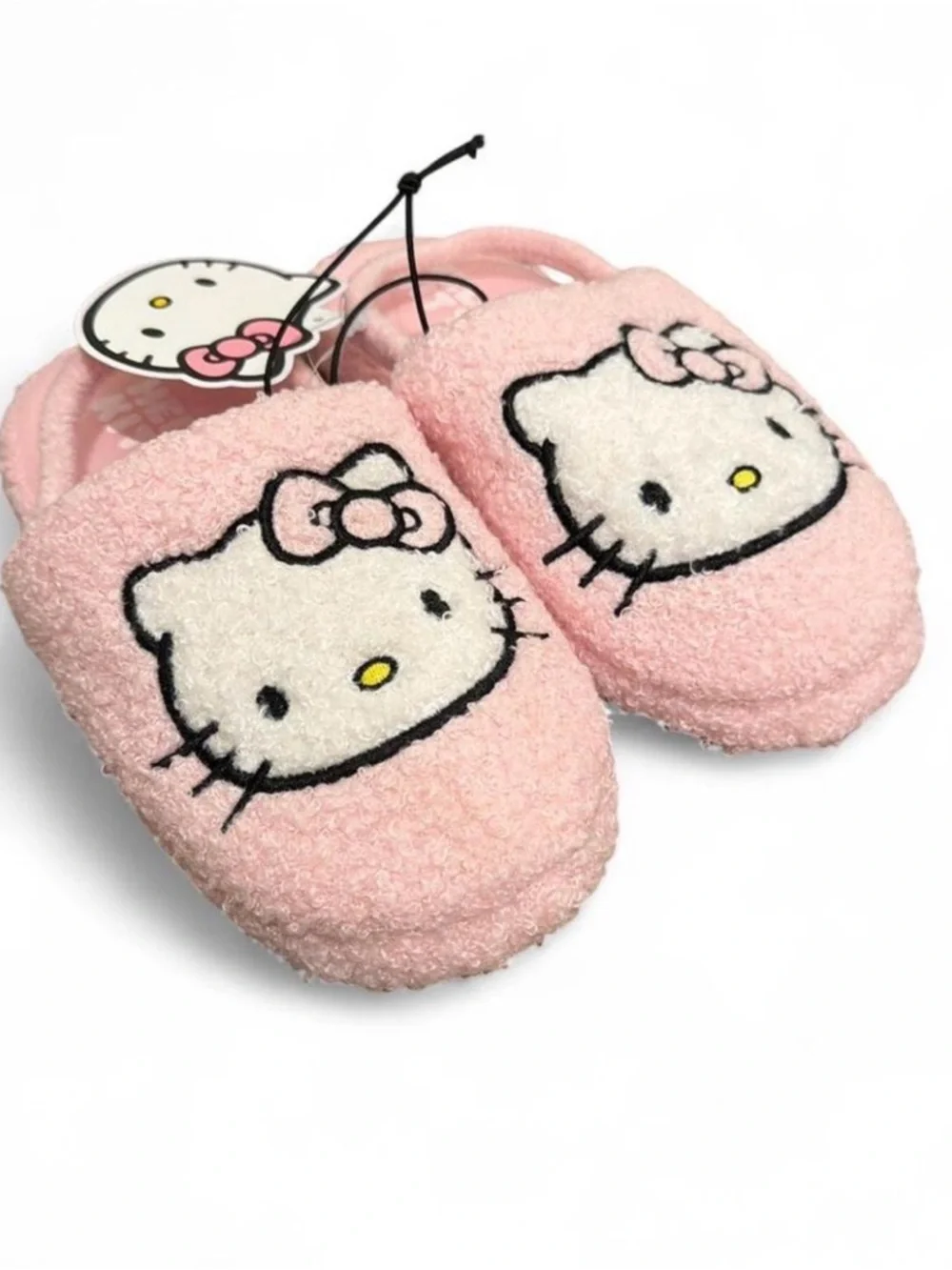 Sanrio Hello Kitty Pink Plush Slip-On Kids (11/12) Slippers